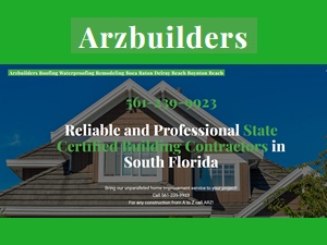 ARZ Builders Inc Roofing Home Remodeling Contractor Boca Raton, Delray Beach, Boynton Beach 561-239-9923